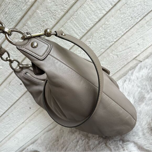 COACH Grey Taupe Kristin Hobo Satchel Crossbody 16808 Kristy Campbell Gray - Picture 4 of 9